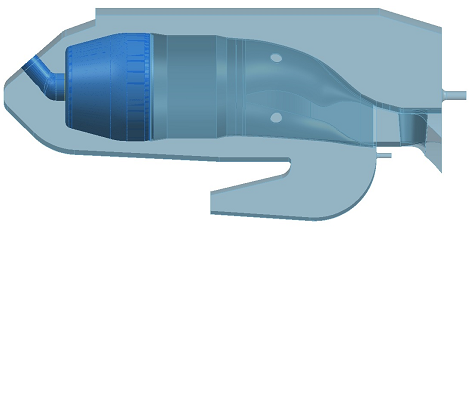 Side view of the CFD model