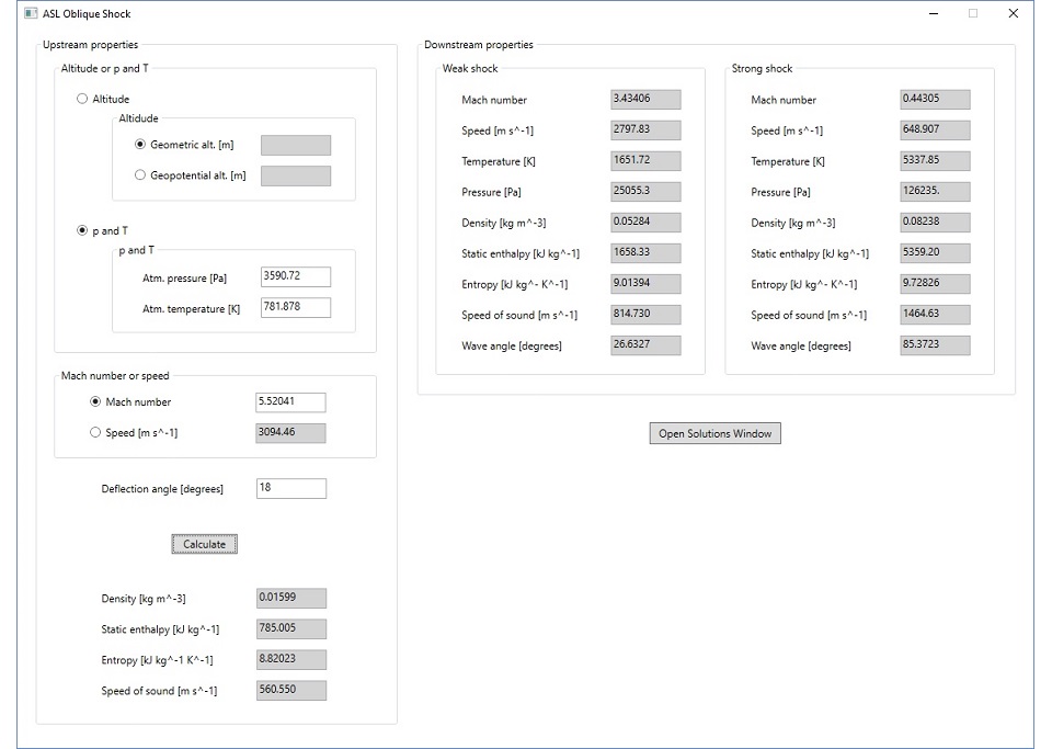Oblique shock Windows application