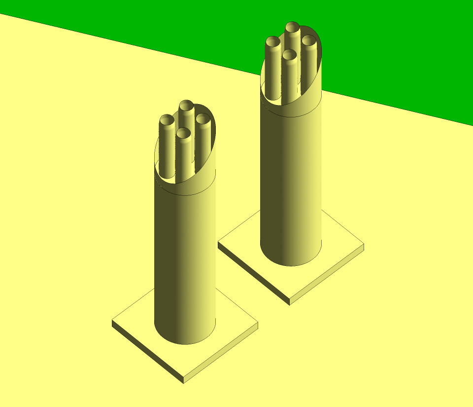 Close-up of the new stacks